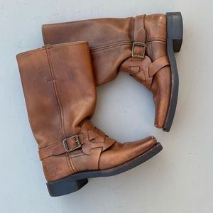 Frye Brown Distressed Boots